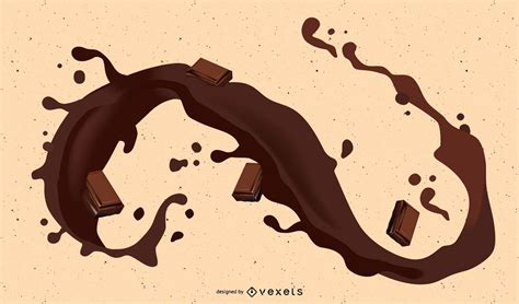 Melted Chocolate Illustration Design Vector Download