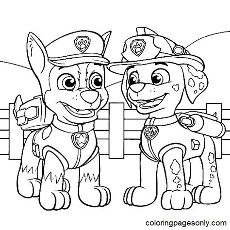 Disegni Da Colorare Paw Patrol Marshall Parla Con Chase Disegni Da