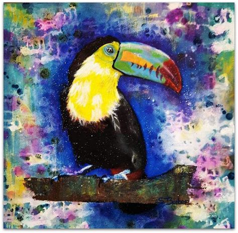 Original Parrot Oil Painting Colorful Wildlife Art By Shairoseart On