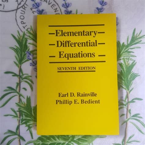 Elementary Differential Equations By Earl D Rainville Shopee