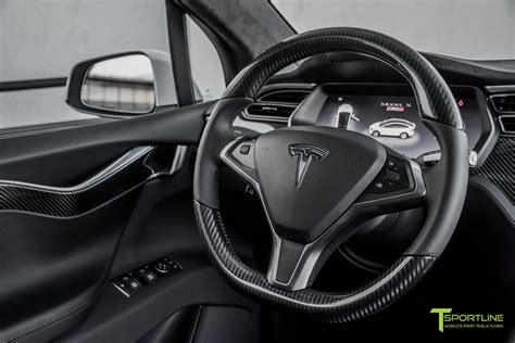 Tesla Model X Gloss Carbon Fiber Steering Wheel 2016 2020 T