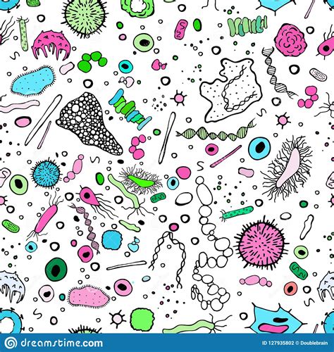 Microbiology Seamless Pattern Stock Vector Illustration Of Backdrop