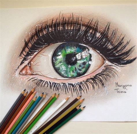 Green Eye By Marigona Toma Eye Drawing Cool Art Art