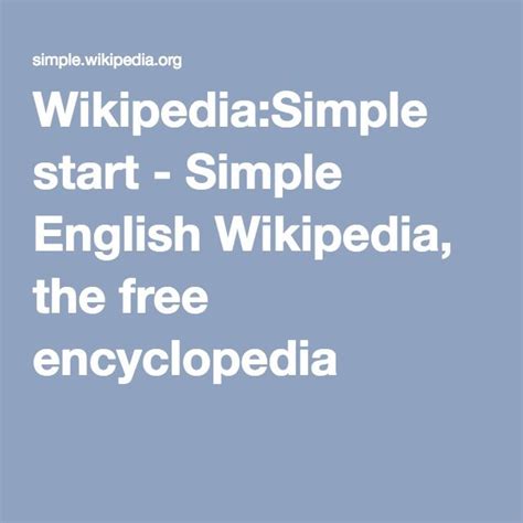 Simple English Wikipedia The Free Encyclopedia Engelsk