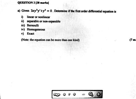Solved Question 2 20 Marks A Given 3xy2yy3 0