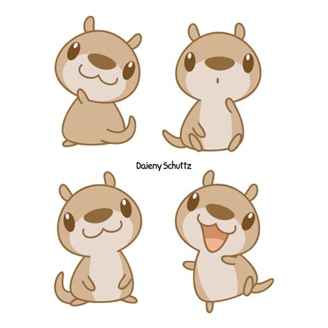 Chibi Otter By Daieny On Deviantart Chibi Kawaii Animals Cute Drawings