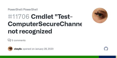 Cmdlet Test Computersecurechannel Not Recognized · Issue 11706