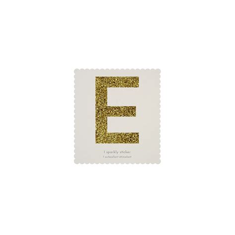 Letter E Gold Glitter Sticker Gallinasmilza