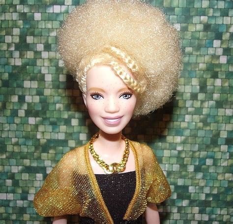 Aa Albino Light Skin Blonde Afro Petite Barbie Fashionista Doll