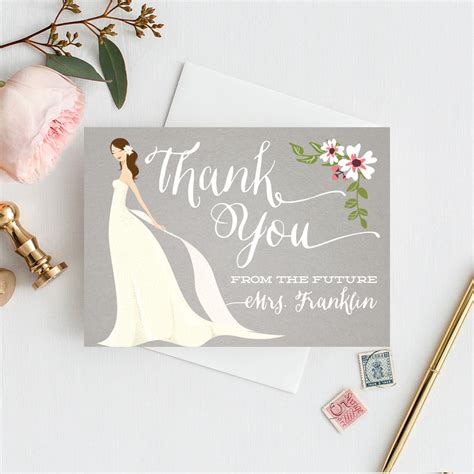 Bridal Shower Thank You Cards Folded Thank You Cards