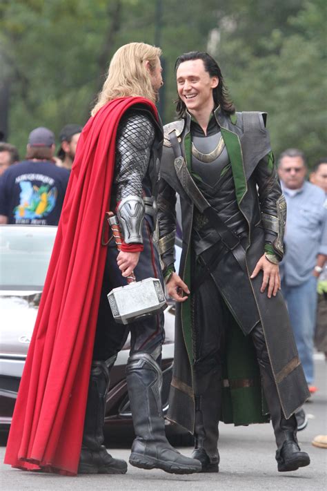 Tom Hiddleston As Loki The Avengers New York 292011 With Chris Hemsworth As Thor Loki