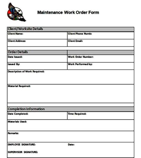Sample work order template in word. Template Maintenance Work Order Form | Mous Syusa