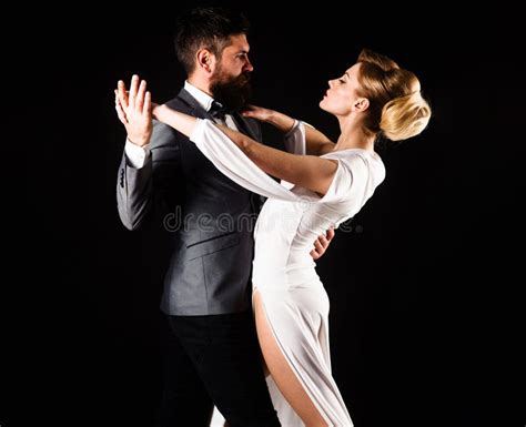 Couple Dance Ballroom Dancing Dancing Salsa Tango Waltz Couple In Tender Passion Stock