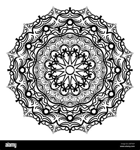 Arabesque Mandala Design Of Islamic Geometric Element Drawing For