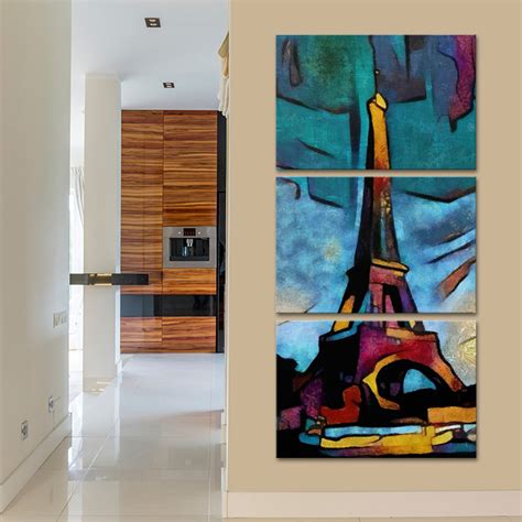 Modern Eiffel Tower Multi Panel Canvas Wall Art
