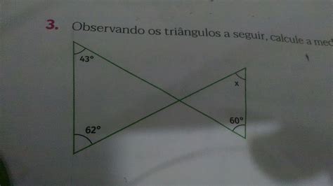 Qual A Medida Do ângulo X Do Triângulo A Seguir