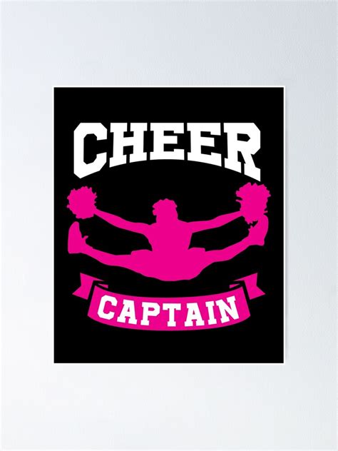 cheer captain pink cheerleader for cheerleading poster by printedkicks redbubble