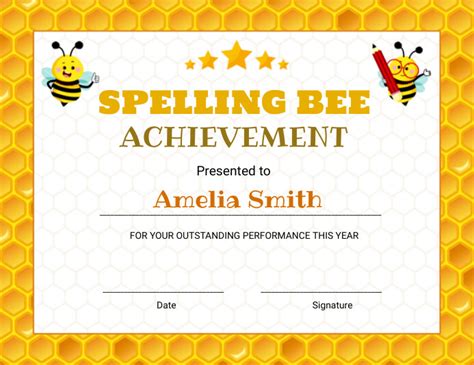 Spelling Bee Contest Diploma Template Postermywall