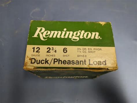 Vtg Remington Duck Pheasant Shotgun Shell Box Loads Empty Ga