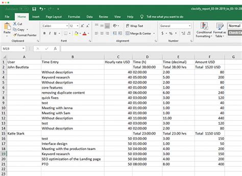 Tracking Project Hours In Excel Printable Templates
