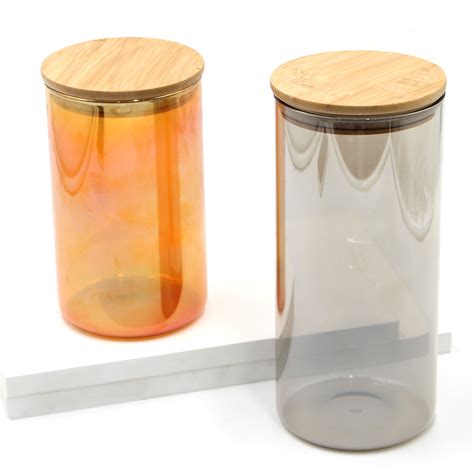 Hot Resistant Sale Borosilicate Candle Jar With Wooden Lid High Quality Borosilicate Glass