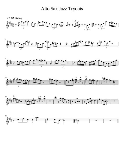 Alto Sax Jazz Tryouts Sheet Music For Alto Saxophone Download Free In
