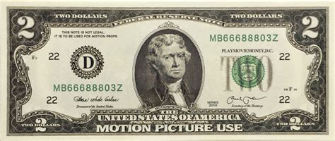 2 Dollars Movie Money United States Numista