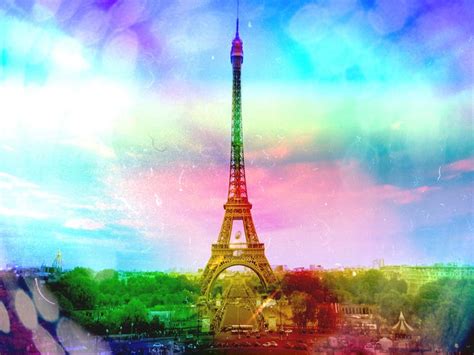 Rainbow Paris Paris Eiffel Tower Rainbow