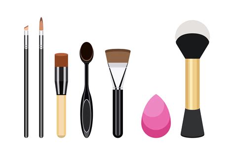 Collection Of Women Cosmetic Brush Icons Download Free Vectors