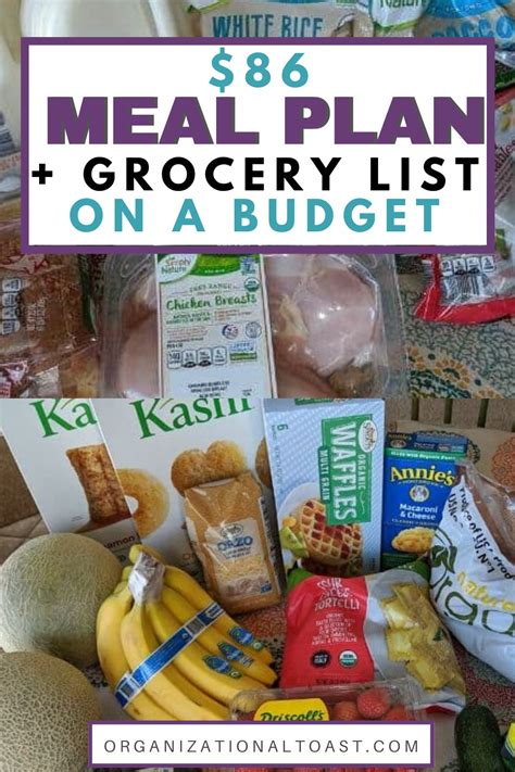 Family Friendly Frugal Meal Plan And Grocery List On A Budget Includes Organic And Healthy Food
