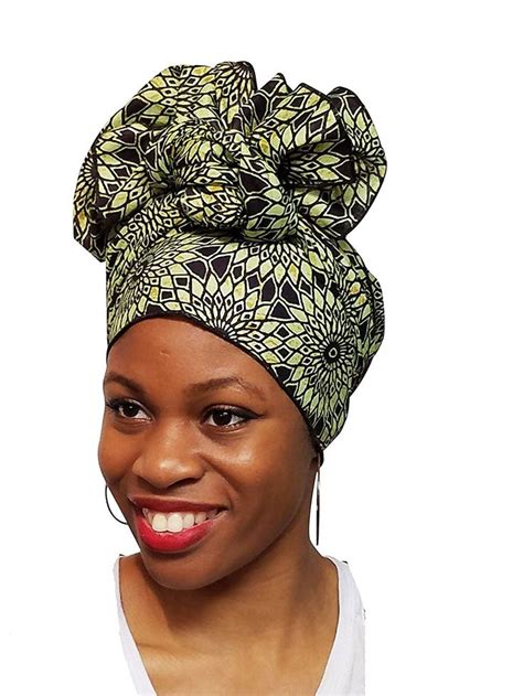 Light Green African Print Ankara Head Wrap Tie Scarf Multicolor One Size Cm12o0s4h6u