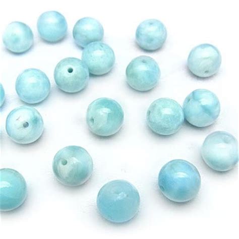 8mm Genuine Natural Blue White Larimar Gem Stone Round Loose Diy Beads