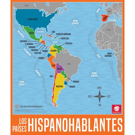 World Map Of Spanish Speaking Countries Campus Map