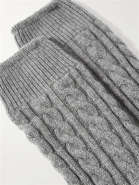 Kingsman Cable Knit Cashmere Socks Gray Kingsman
