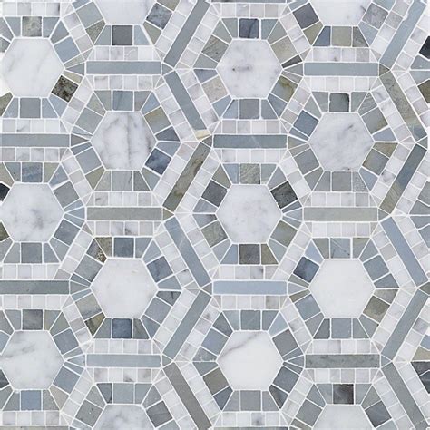 Cosmos Carrara And Moonstone Hexagon Marble Tile