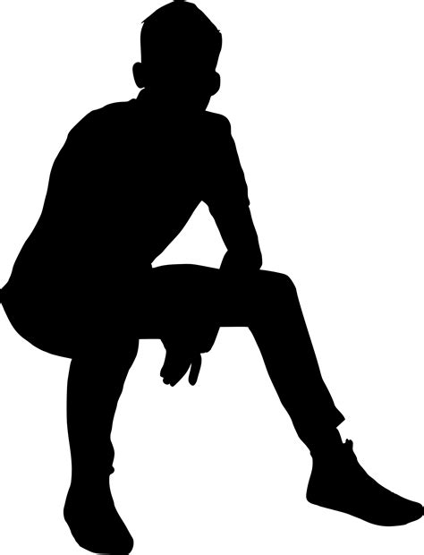 10 Man Sitting Silhouette Png Transparent