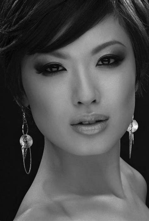 exotic women beautiful asian women beautiful eyes black photography portrait photography