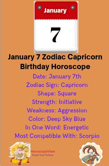January 7 Zodiac Capricorn Horoscope Birthday