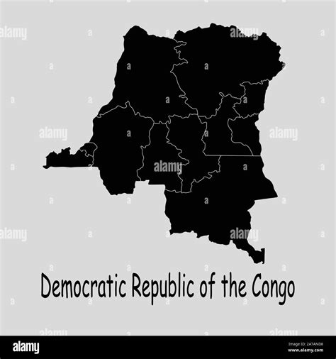 Negro De La Rep Blica Democr Tica Del Congo Mapa Sobre Fondo Gris Claro