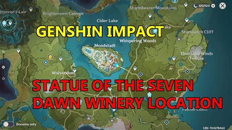 Genshin Impact Dawn Winery Statue Of The Seven Location Youtube