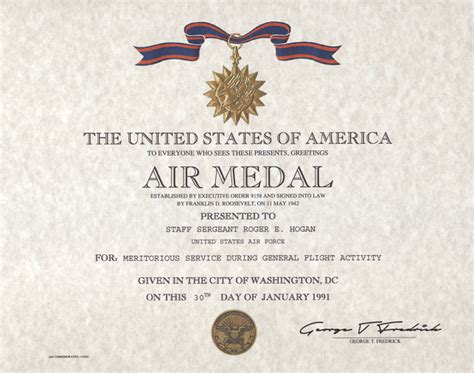 Air Medal Certificate Ubicaciondepersonascdmxgobmx
