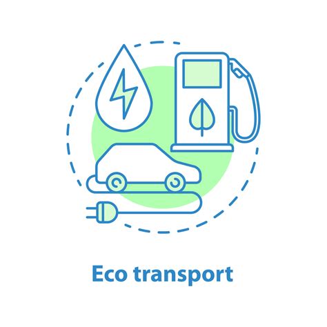 icono del concepto de transporte ecológico Ilustración de línea fina