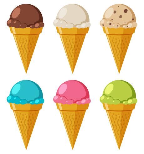 These ice cream cones candy gummies come in delicious flavors of strawberry, raspberry and vanilla waffle cone. Different flavor icecream in cone - Download Free Vectors ...