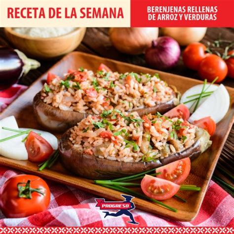 Berenjenas Rellenas De Arroz Y Verduras Grupo Progreso