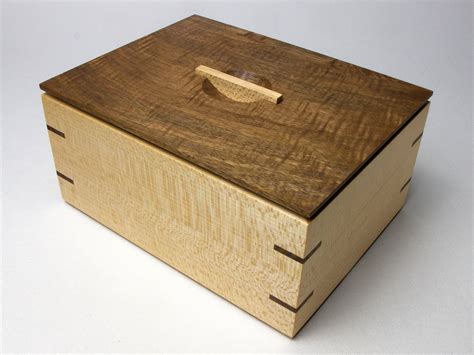 Sycamore Wooden Box With Walnut Lid Japanese Modernist Contemporary