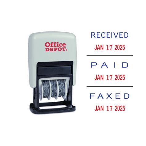 Date Message Stamp Dater Paid Received Faxed Self Inking 3 In 1