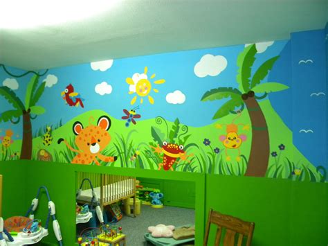 Daycare Jungle Mural Complete Wall 4 School Wall Art Murals For