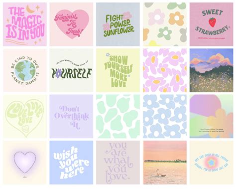 Pastel Poster Pack Soft Aesthetic Danish Pastel Indie Etsy