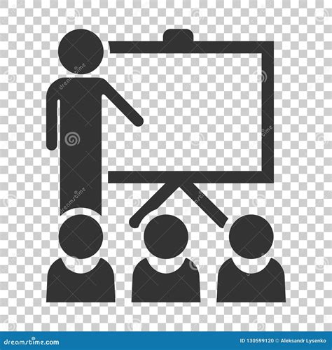Training Education Icon In Flat Style People Seminar Vector Ill Stock
