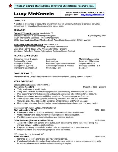 Reverse Chronological Resume Templates At